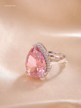 Luxe Teardrop Cocktail Ring (Adjustable)