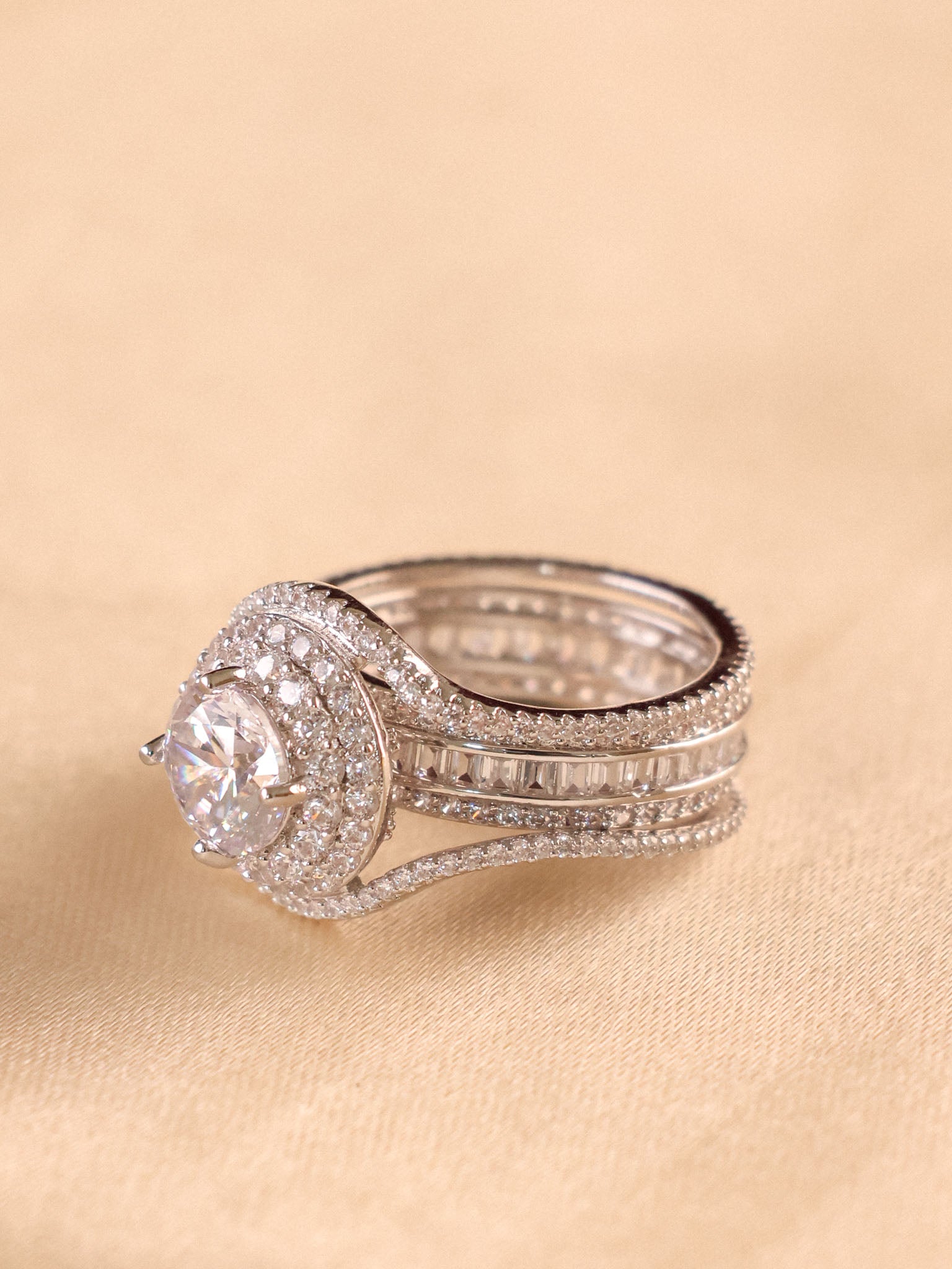 Dualitas Rings The Dual Aura Convertible Solitaire Ring Set