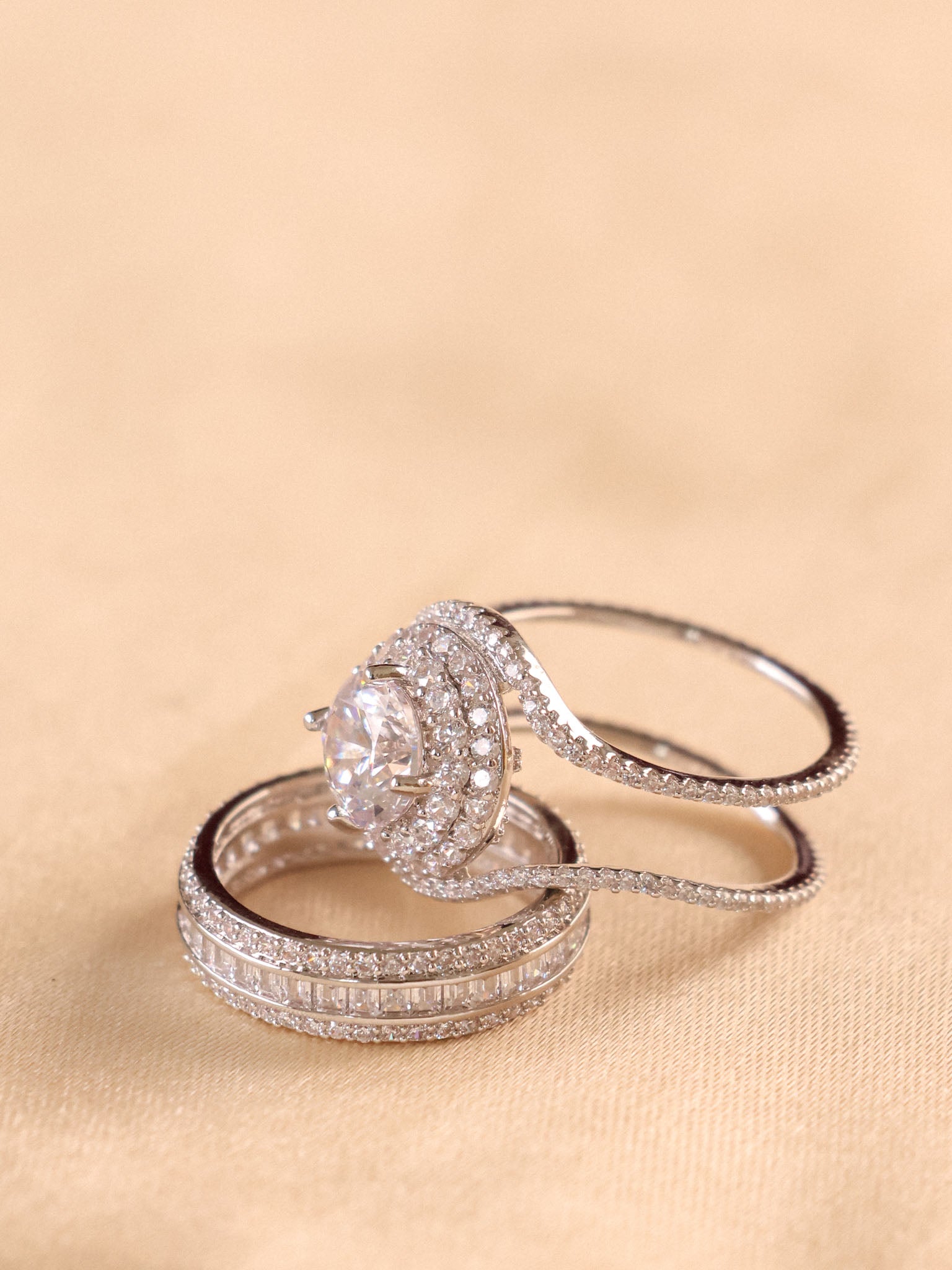 Dualitas Rings The Dual Aura Convertible Solitaire Ring Set