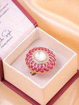 Statement Polki Ring Adjustable size