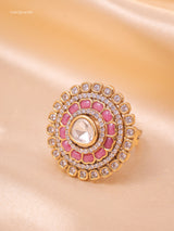 Rajwada Polki Ring (Adjustable)