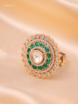 Rajwada Polki Ring (Adjustable)