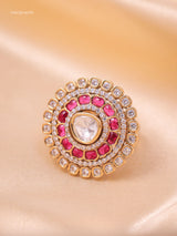 Rajwada Polki Ring (Adjustable)
