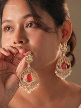 Polki Pearl Chandbalis