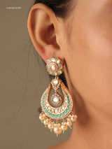 Gold-Plated Chandbalis Drop Kundan Earring