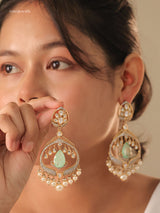 Polki Pearl Chandbalis