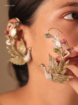 Sculptural Bird-Wing Earcuffs