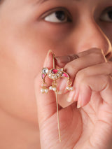 Morni Meenakari Polki Ear Cuff