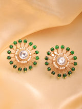 Polki  Studs (Green • Pearl • Ruby)
