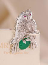 Averra Twin Parrot Emerald Brooch