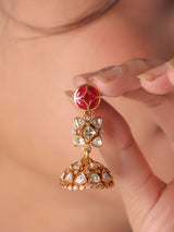 Amayra Polki Moissanite Jhumka Earrings