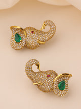 Gaja Noor Collar Buttons Brooch (Set of 2) — Silver & Gold Pair