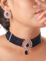 Aurora Petal Choker Set (Blush Amethyst / Midnight Sapphire)