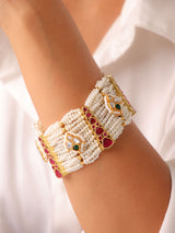 Noor Pearl Kundan Cuff Bracelet