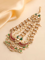 Multicolor Gold Plated Jadau Designer Kundan Passa
