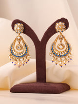 Gold-Plated Chandbalis Drop Kundan Earring