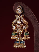 Noor Jharokha Polki Triple Jhumka Earrings