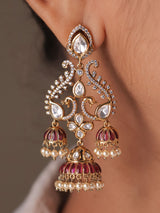 Noor Jharokha Polki Triple Jhumka Earrings