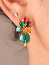 Kundan Floral Crystal Drop Earrings