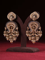 Ravya Polki Pearl Chaandbali Jhumka – Royal Red & Emerald Green Variants