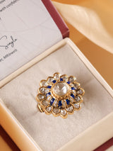 Zaria Navratna Polki Cocktail Ring