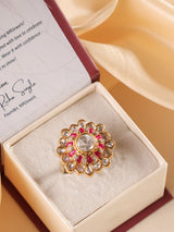 Zaria Navratna Polki Cocktail Ring