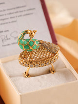 Mayurvika Navratna Kundan Cocktail Ring