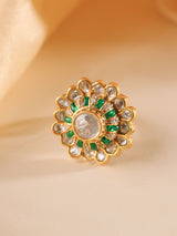 Zaria Navratna Polki Cocktail Ring