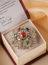Maharani Navratna Floral Polki Cocktail Ring