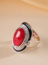 Emerald Mirage Cocktail Ring- Free Size