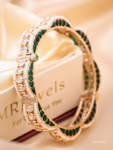 Statement Pearl Polki Bangle -openable