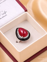 Designer Emerald  Ruby Ring - Adjustable Size