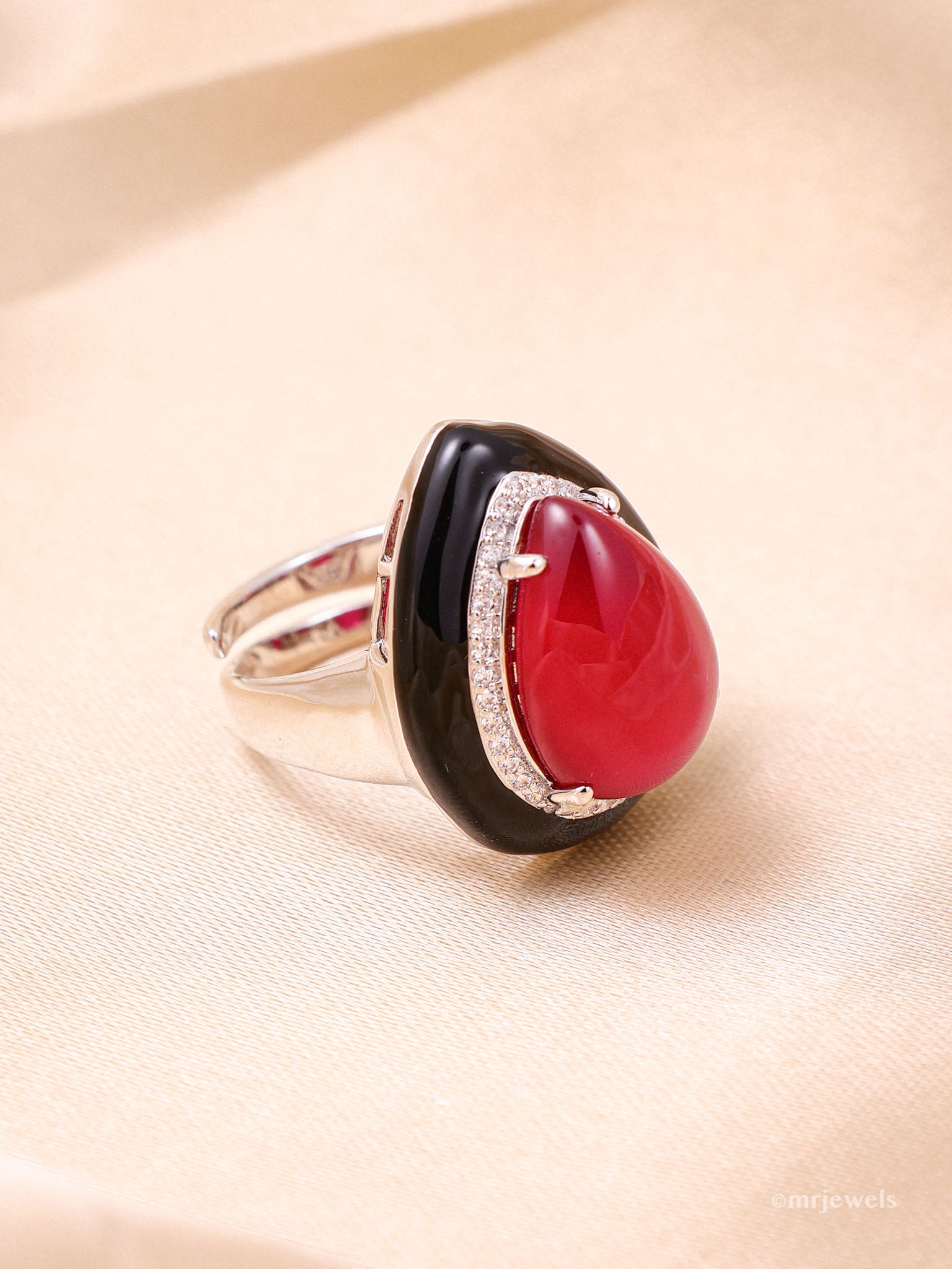 Ruby Design Merced Designer Emerald Ruby Ring - Adjustale Size