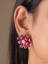Diamond Floral Stud Earrings