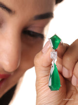 Emerald & Ruby  Drop Earrings