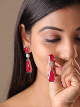 Emerald & Ruby  Drop Earrings