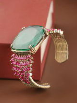 Majestic Gemstone Cascade Cuff Bracelete