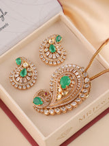 Paisley Polki Pendant Set