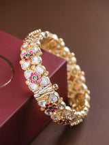 Floral Polki Indian Kada Openable