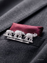Pavé Elephant Brooch for Men's Suits