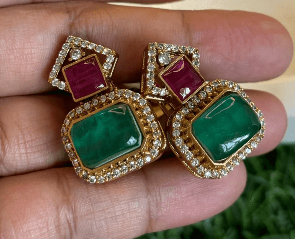 Ruby Splendor Studs Earrings - MR Jewels