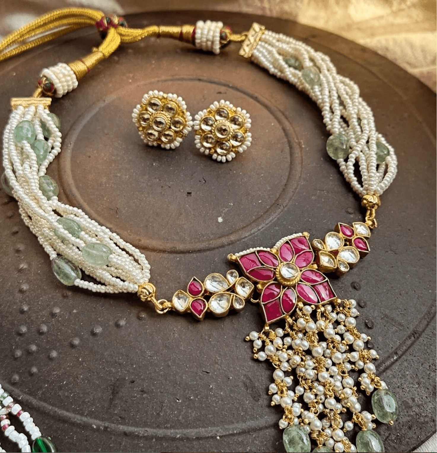 Heritage jadau necklace set - MR Jewels