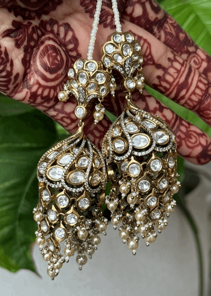 Aliya  Uncut diamond Jhumki - Limited Edition