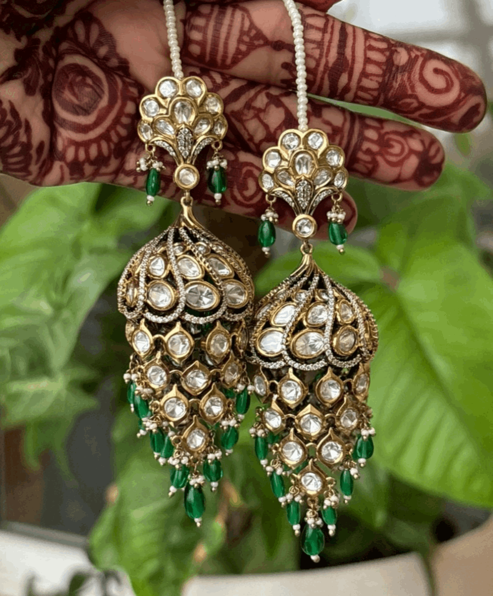 Aliya  Uncut diamond Jhumki - Limited Edition