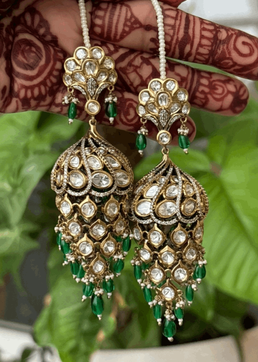 Aliya  Uncut diamond Jhumki - Limited Edition