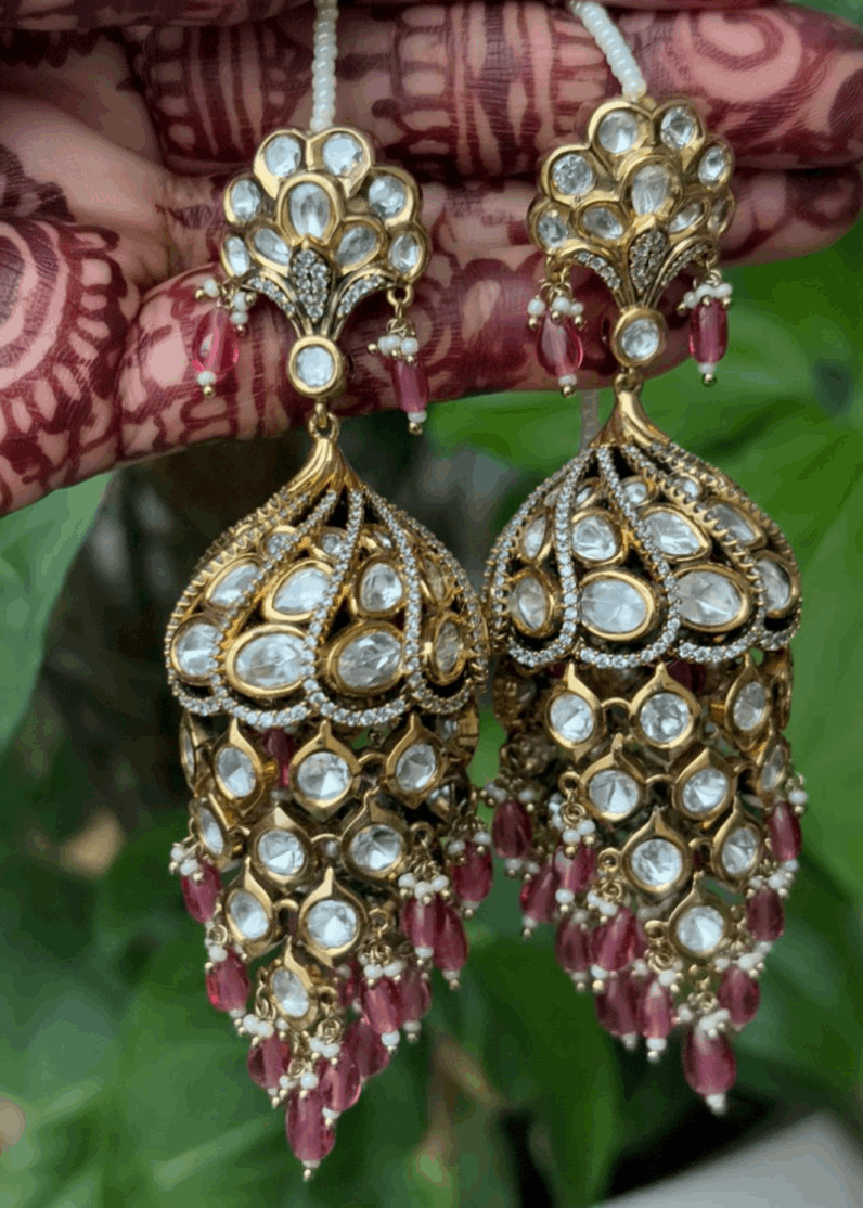 Aliya  Uncut diamond Jhumki - Limited Edition