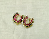 Gold Baali With Diamond, Pearl & Enamel Work