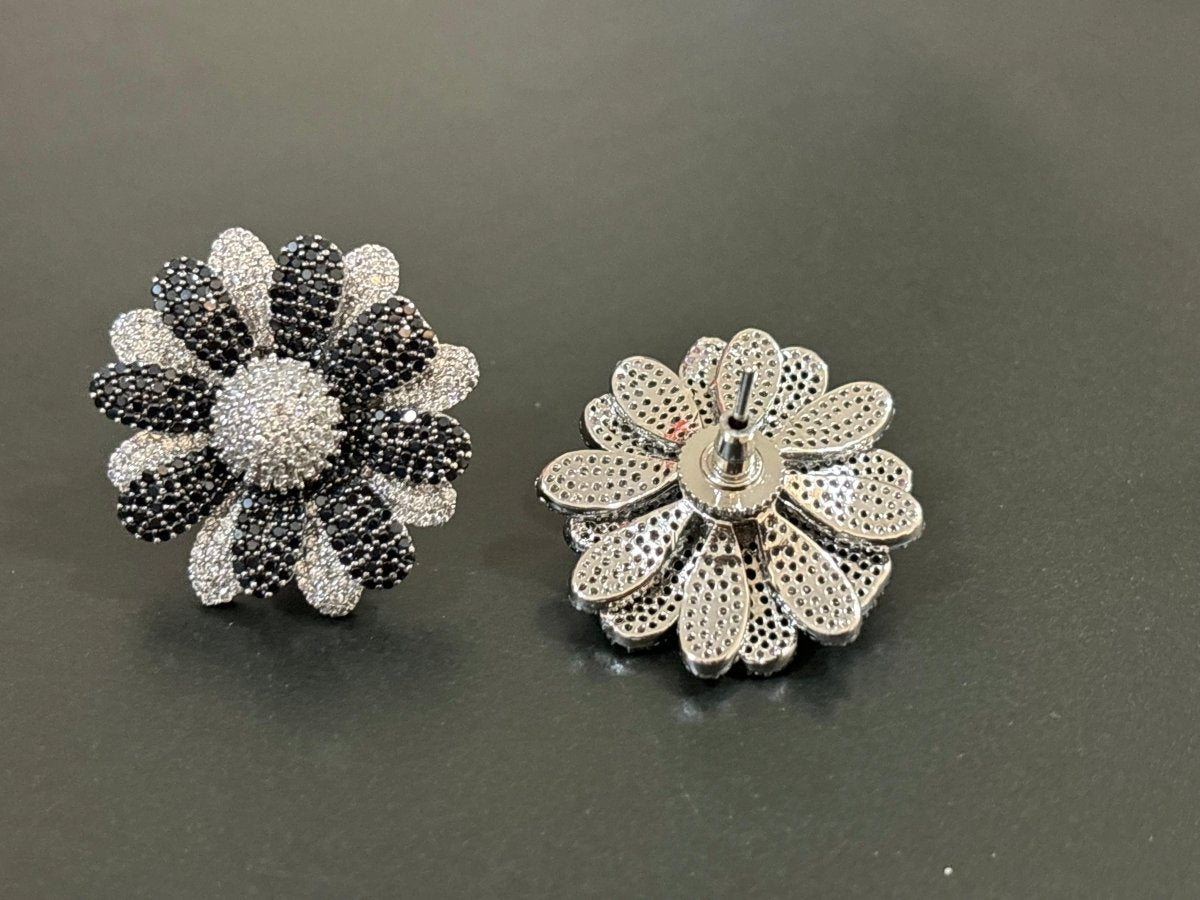 American diamond Flower earrings with AAA+ stone quality - MR Jewels