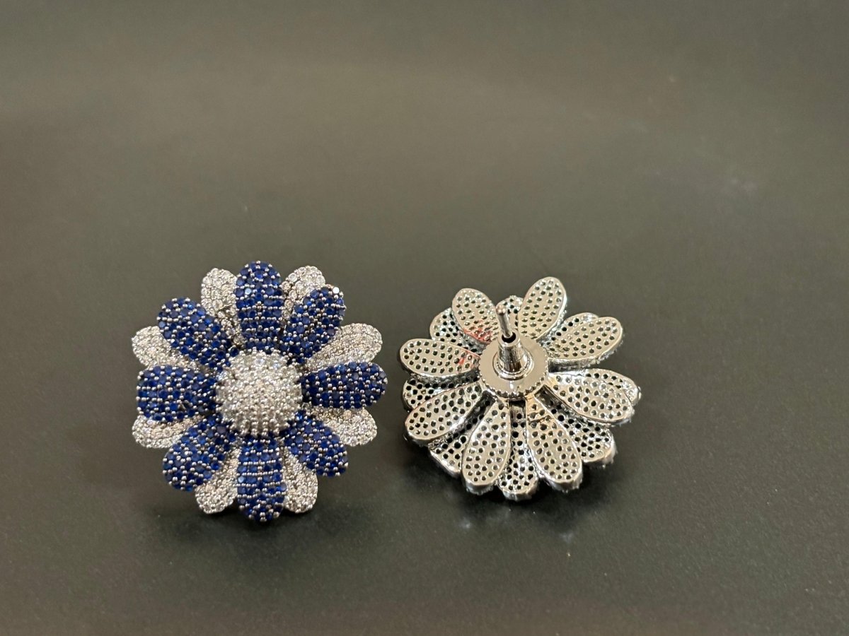 American diamond Flower earrings with AAA+ stone quality - MR Jewels