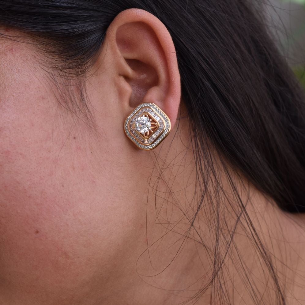 Aurora Grandeur Diamond Solitaire Studs Earrings - MR Jewels